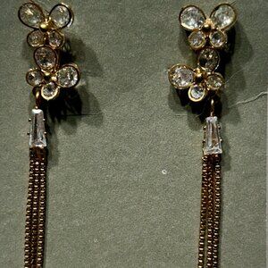 Golden Flower Dangle Earrings